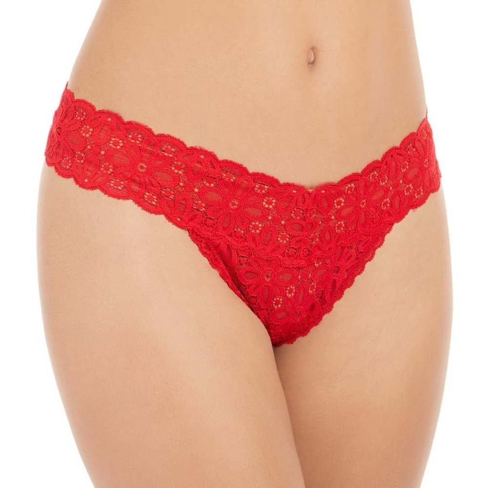 Jenni Thong Panties One Size Womens Red All Over Lace Underwear S-XXL